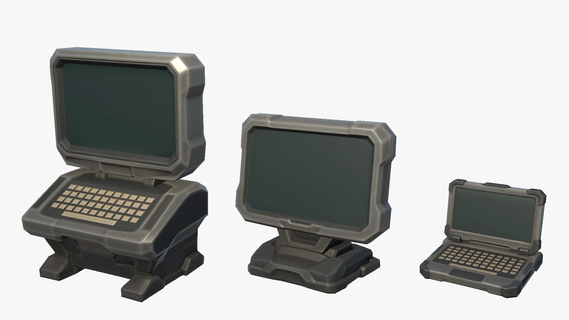 Computer Monitor Stylized Stylized Sci-Fi Cyberpunk Computer Laptop Monitor PC TV Screen | Fab