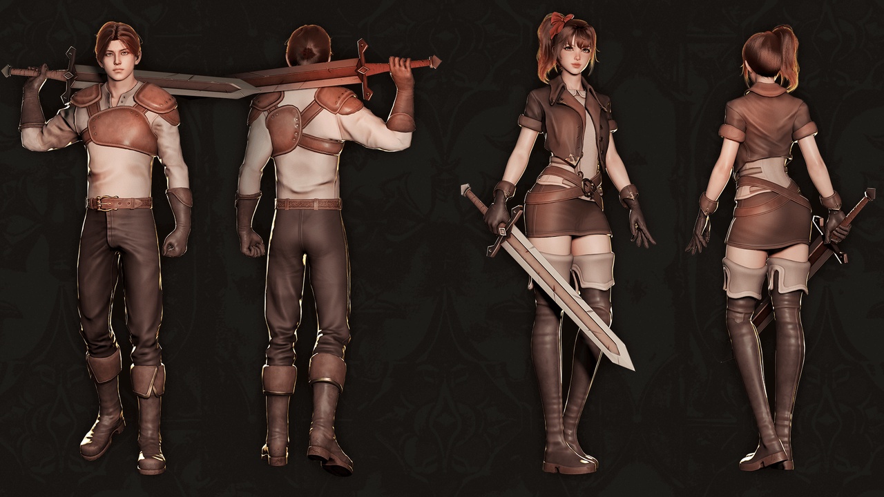 Media 1 for listing MMORPG Newbie Warrior - Medieval Fantasy Modular Character