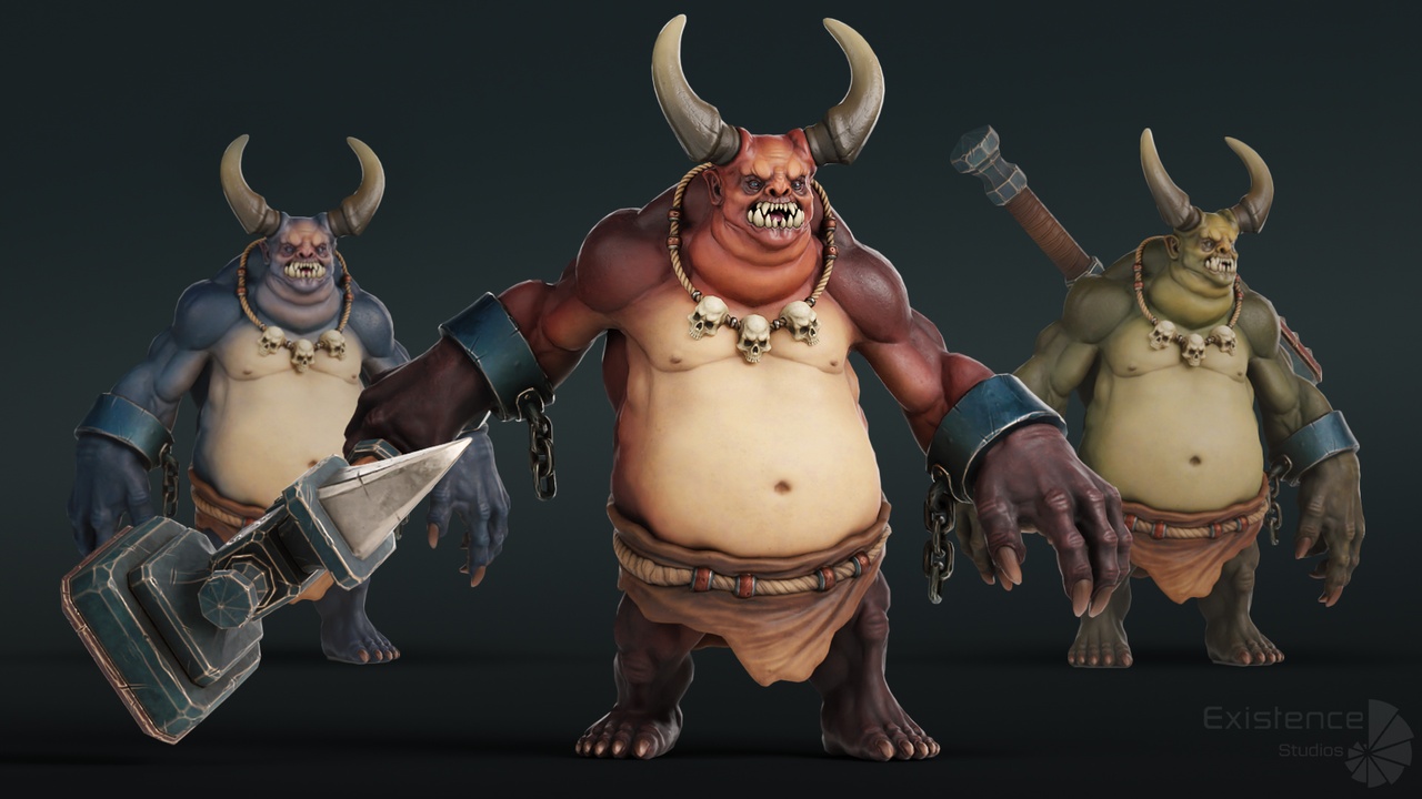 Media 1 for listing Demon Troll - Stylized Devils - Mythical Warrior - MMO RPG Character - #22