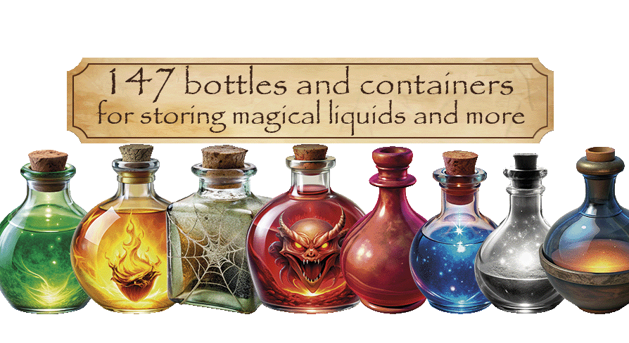 147 icons of vessels and bottles for magical liquids and potions | Fab