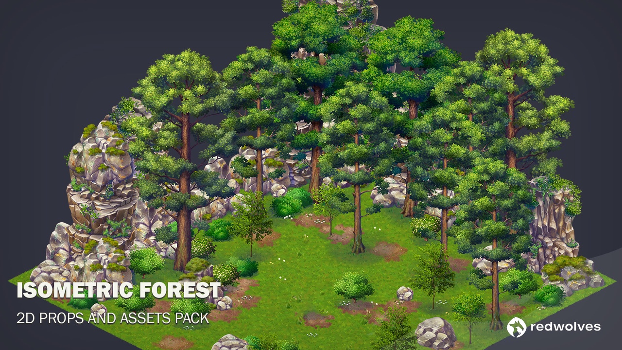Media 1 for listing ENV001: 2D Isometric Forest Sprite Set for Unity
