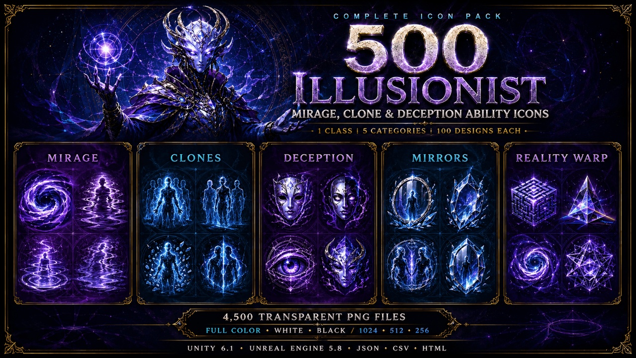 Media 1 for listing 500 Illusionist & Trickster Mirage, Clone & Deception Ability Icons