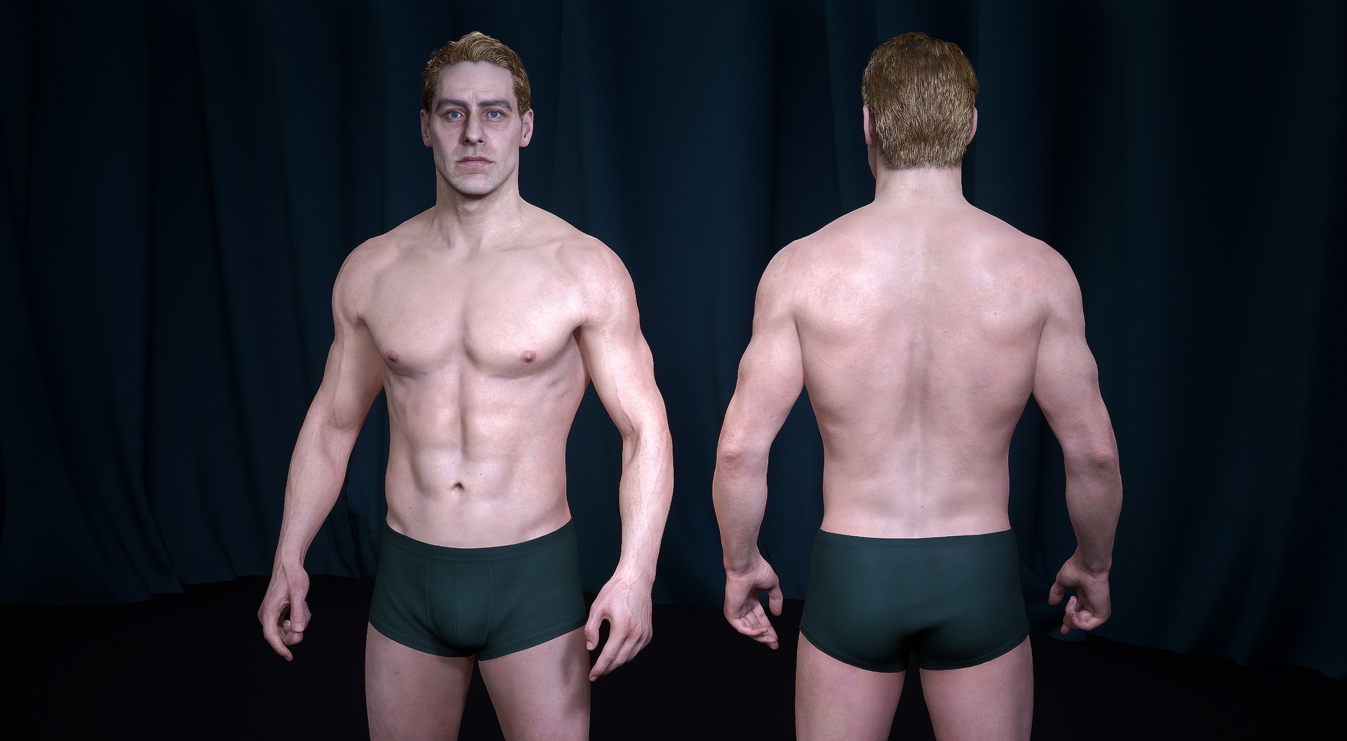 Medios 1 para el artículo 3 NEW Metahuman Male Body Textures + Underwear