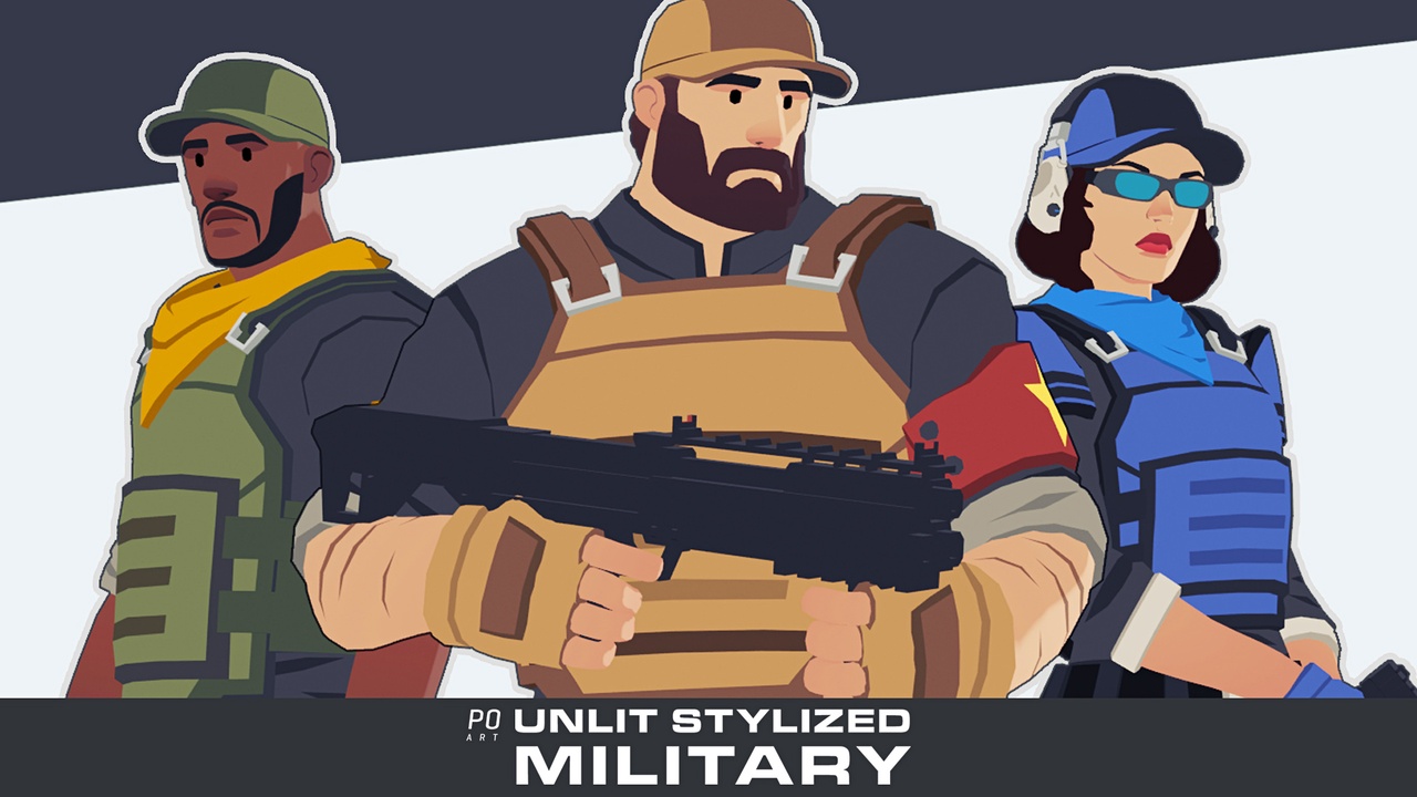 Media 1 for listing Unlit Stylized Military Characters