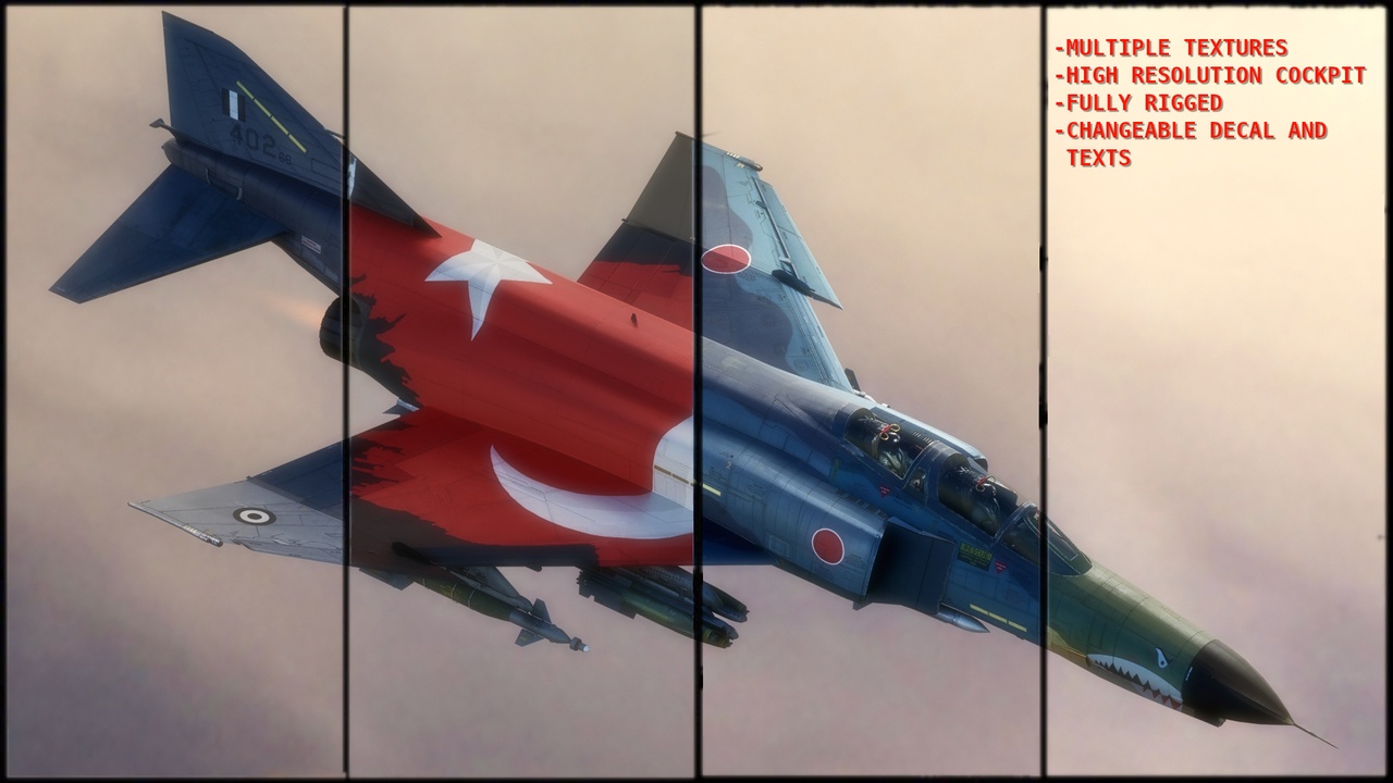 Media 1 for listing F4 Phantom2 with Cockpit - 4 Different Changeble Body Textures-Rigged