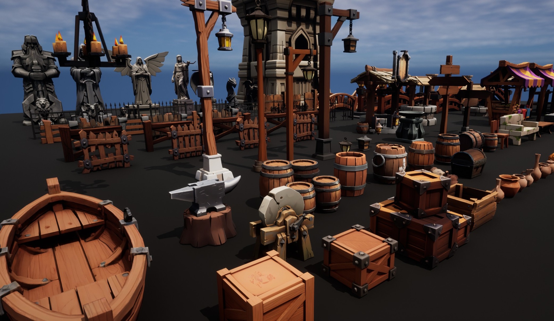 Media 1 for listing Stylized Village Small Props