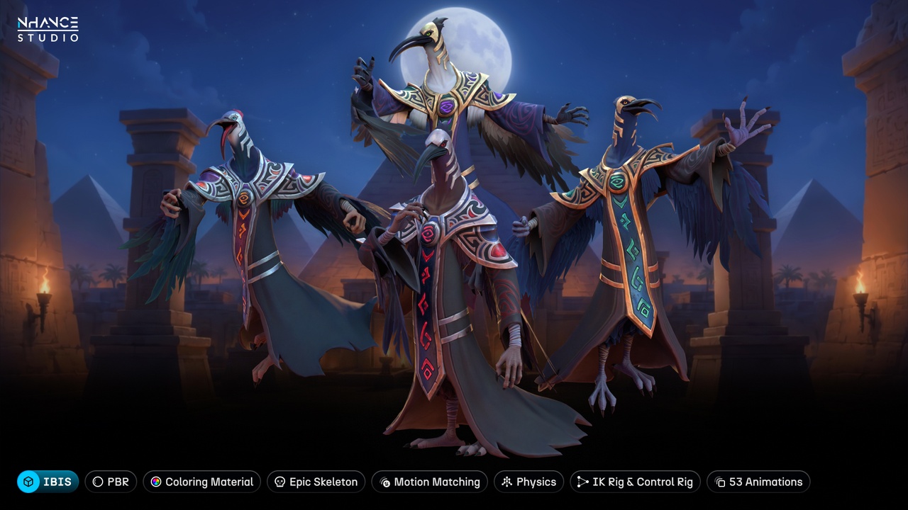 Media 1 for listing Stylized Egyptian Ibis Mage