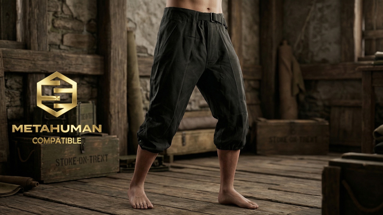 Media 1 for listing Black Cropped Balloon Pants with Belted Waist and Relaxed Tactical Utility Shape