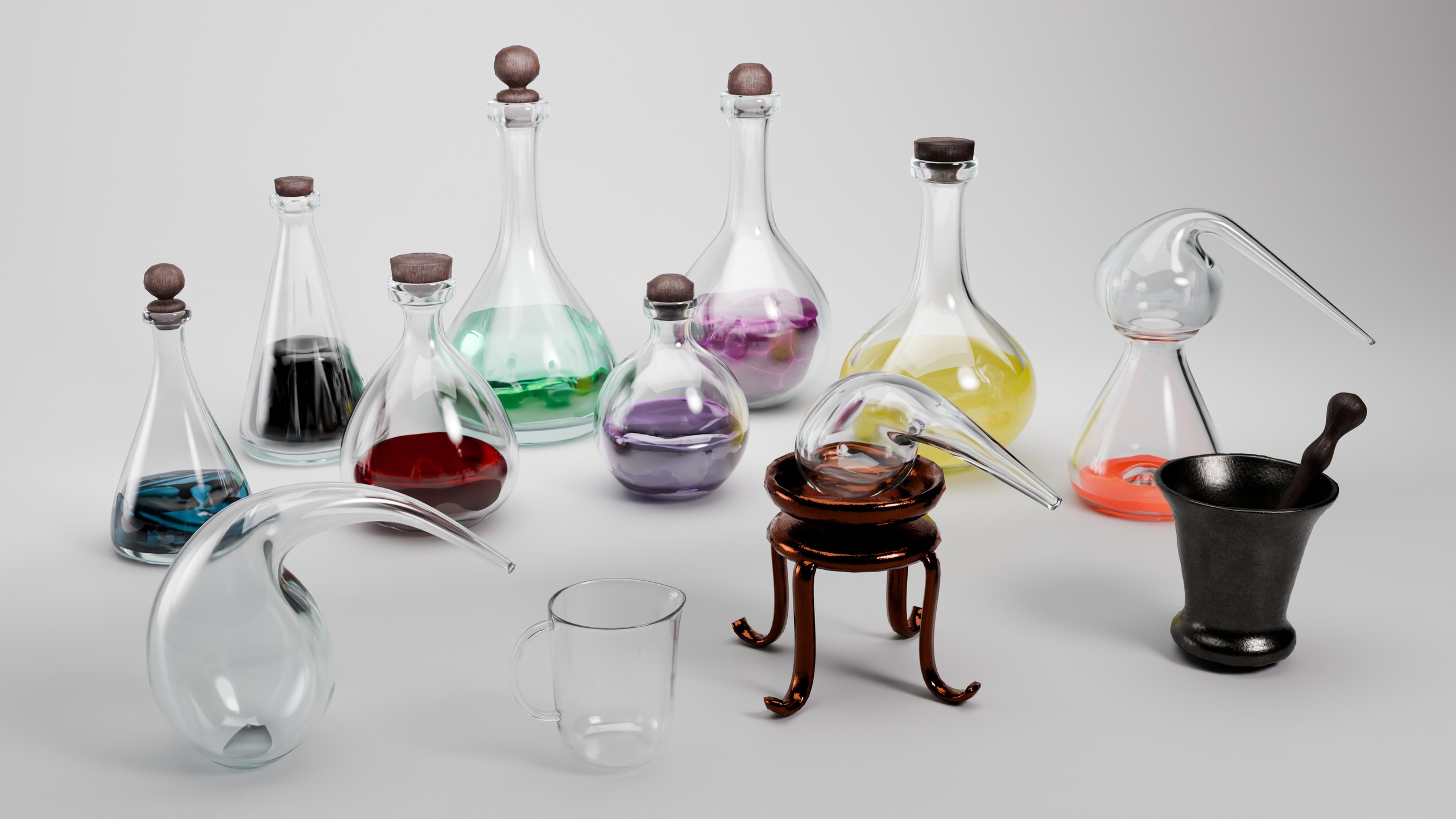 Media 1 for listing Stylized Alchemy Glassware and Distillation Set