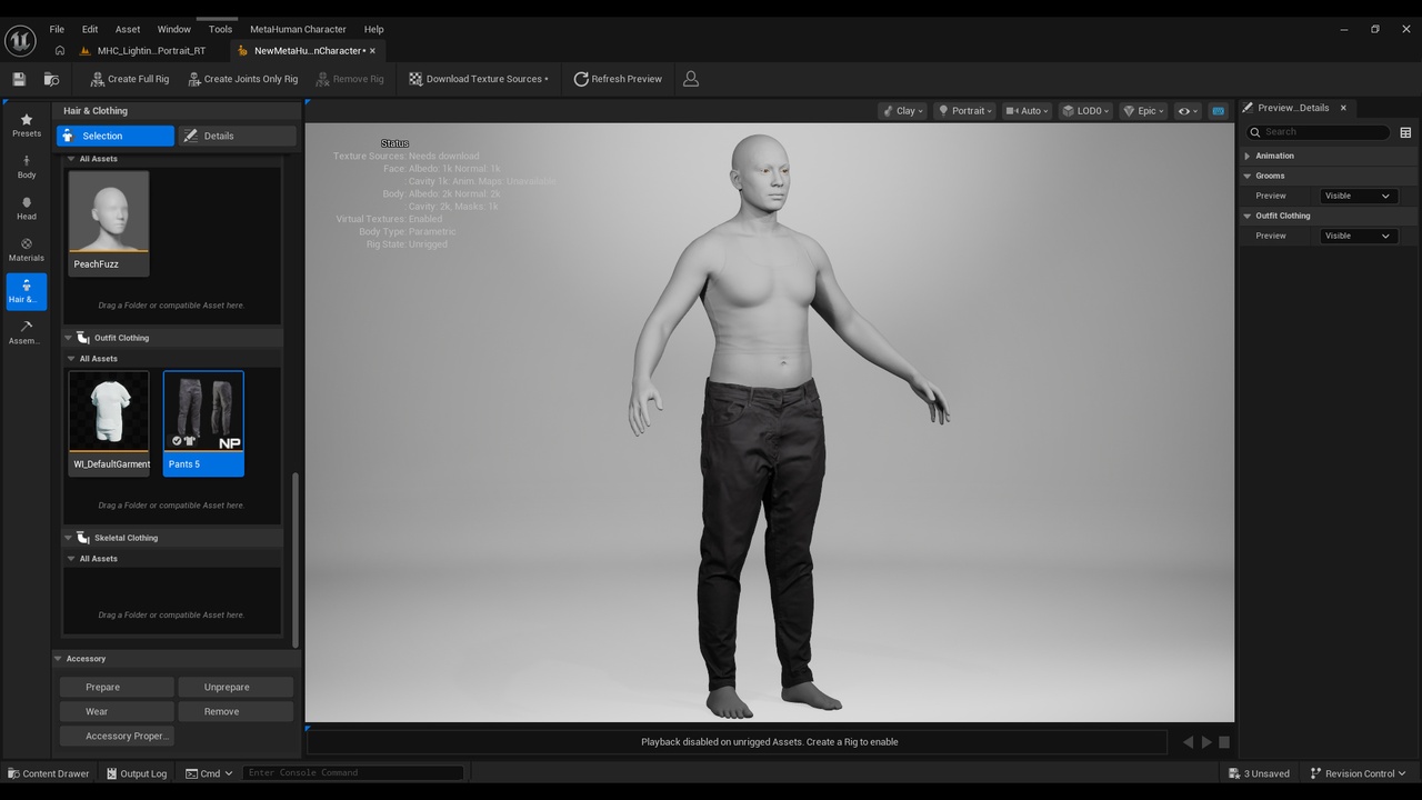 Media 1 for listing Pants for Metahuman 5 - MHPKG
