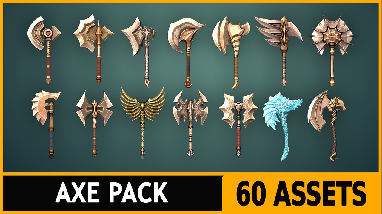 Media 1 for listing Warrior Axes - Fantasy RPG Weapons Pack