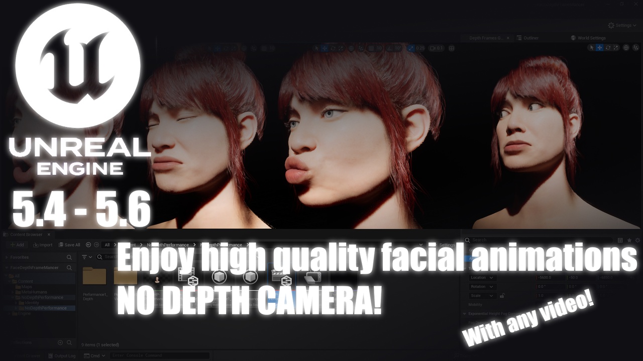 Media 1 for listing Face Depth Frame Mancer: Without a Depth Camera Create MetaHuman Performances