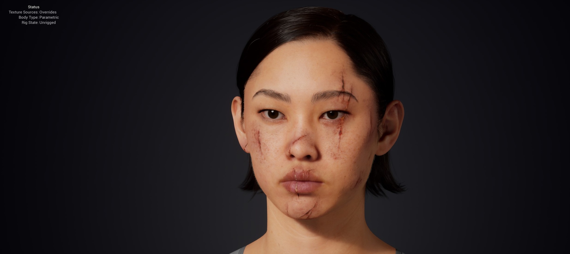 Media 1 for listing Scratches Wounded Texture - Editable MetaHuman