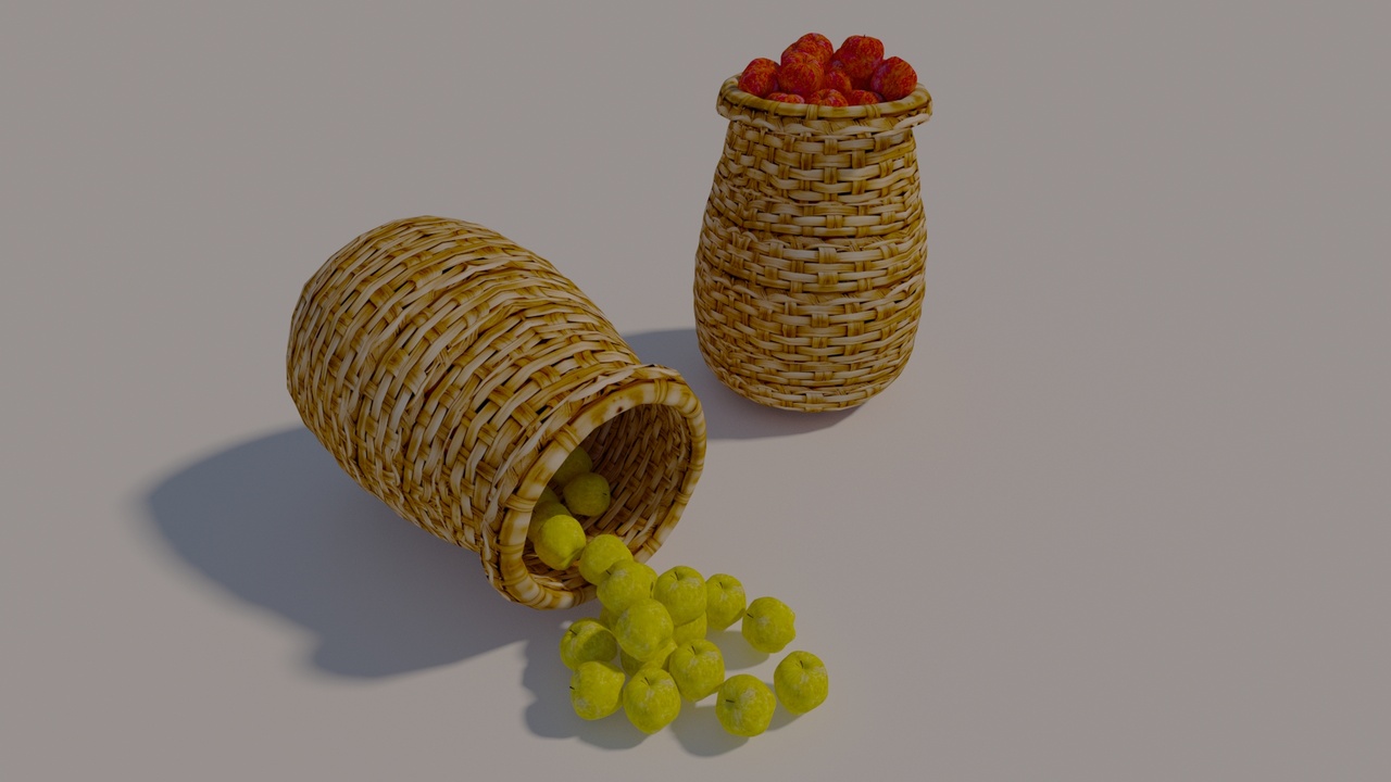 Media 1 for listing wicker basket with apple fruit