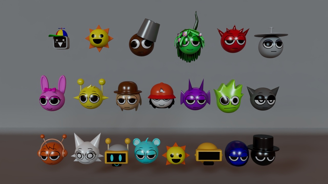Media 1 for listing Sprunki Heads – 21 Head Collection