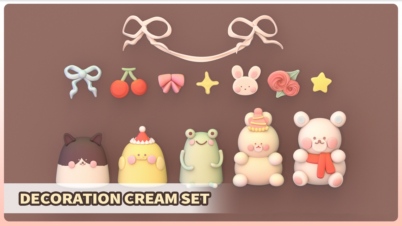 Media 1 for listing Kawaii Cute Decoration Icon for Cake