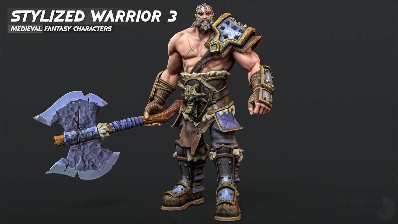 Media 1 for listing Stylized Warrior 03 - Fantasy Characters - Medieval Heroes - #32