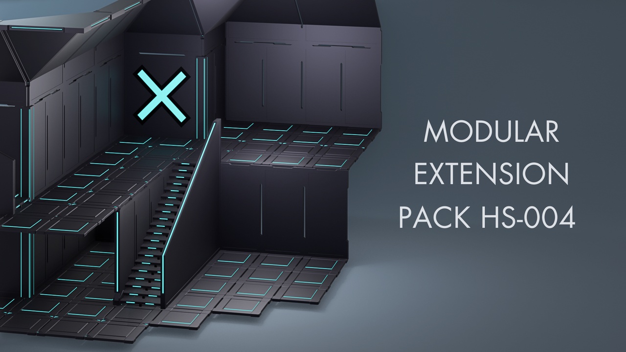 Media 1 for listing Low Poly Sci-Fi Modular Extension Pack HS-004