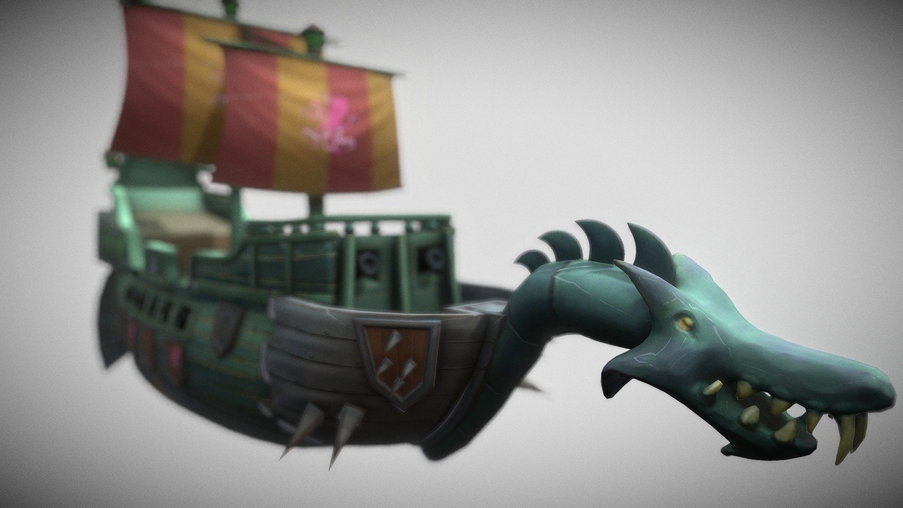 Media 1 for listing Dragon Ship Hand-Painted