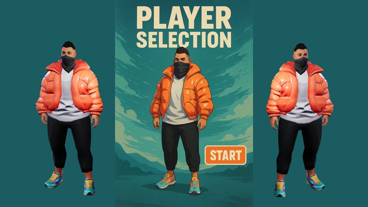 Multimedia 1 para anuncio Red Jacket Fat Stylized Character