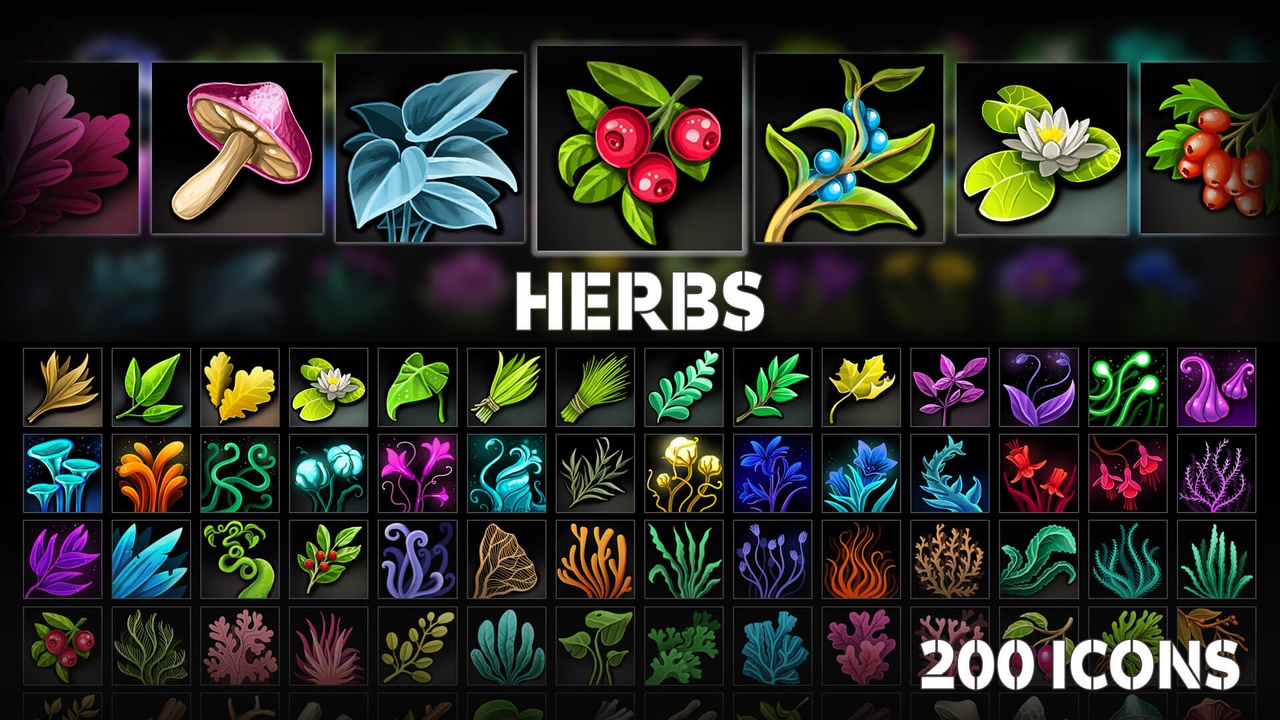 Herbs - Icons 제품 등록을 위한 미디어 1개