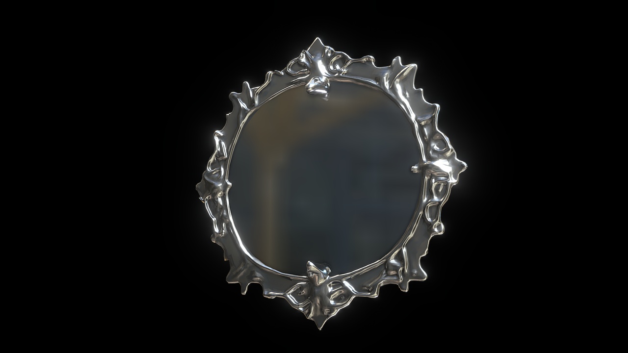 Media 1 for listing Silver Mirror Carved