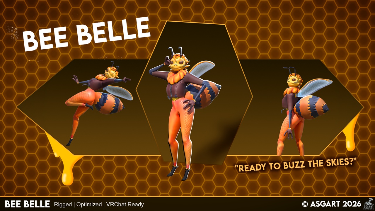 Media 1 for listing Bee Belle - 3D Character - VRChat Ready
