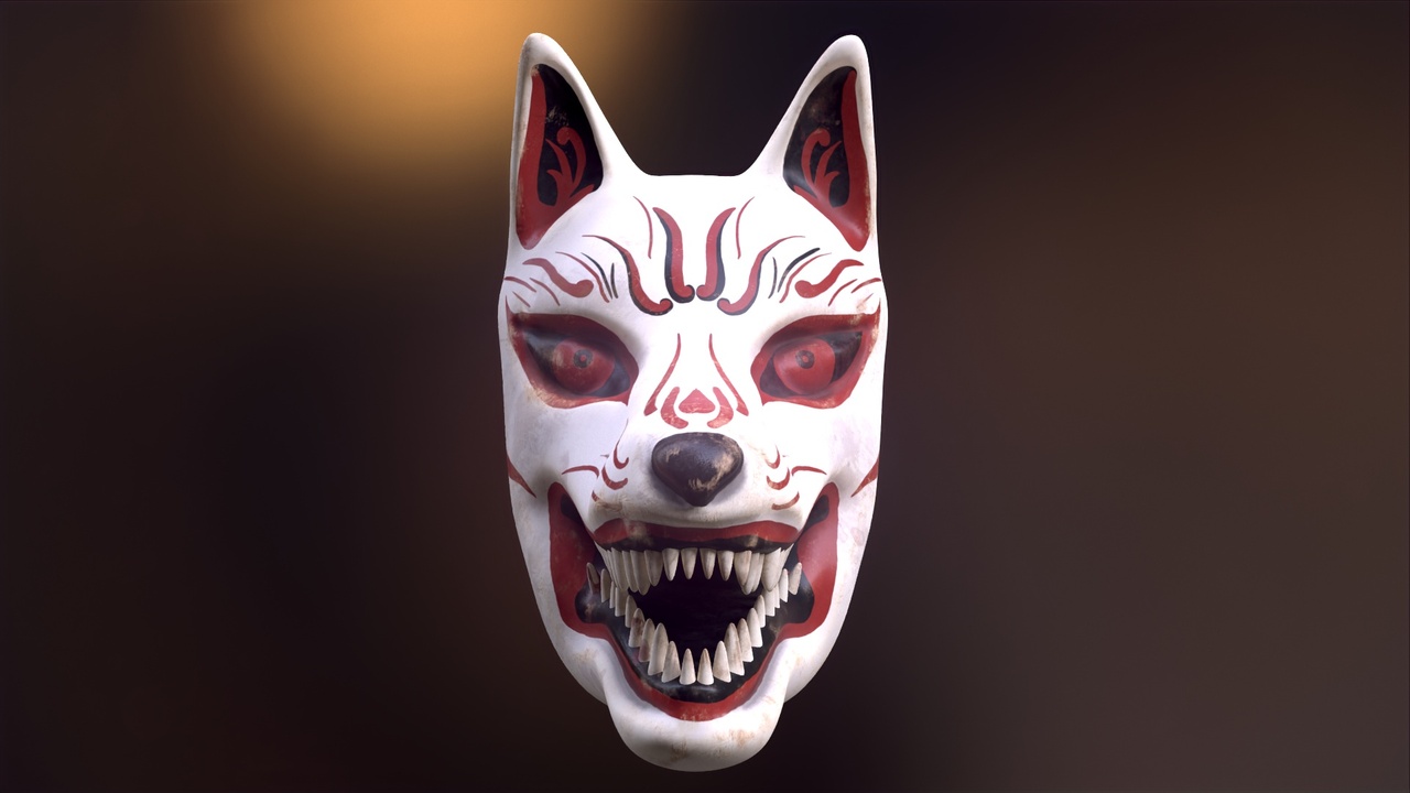 Media 1 for listing Japanese Kitsune Fox Mask