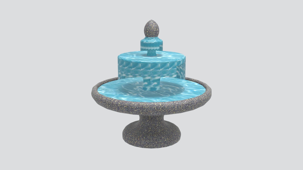 Media 1 for listing Granite Two Tier Round Water Fountain 3D Model