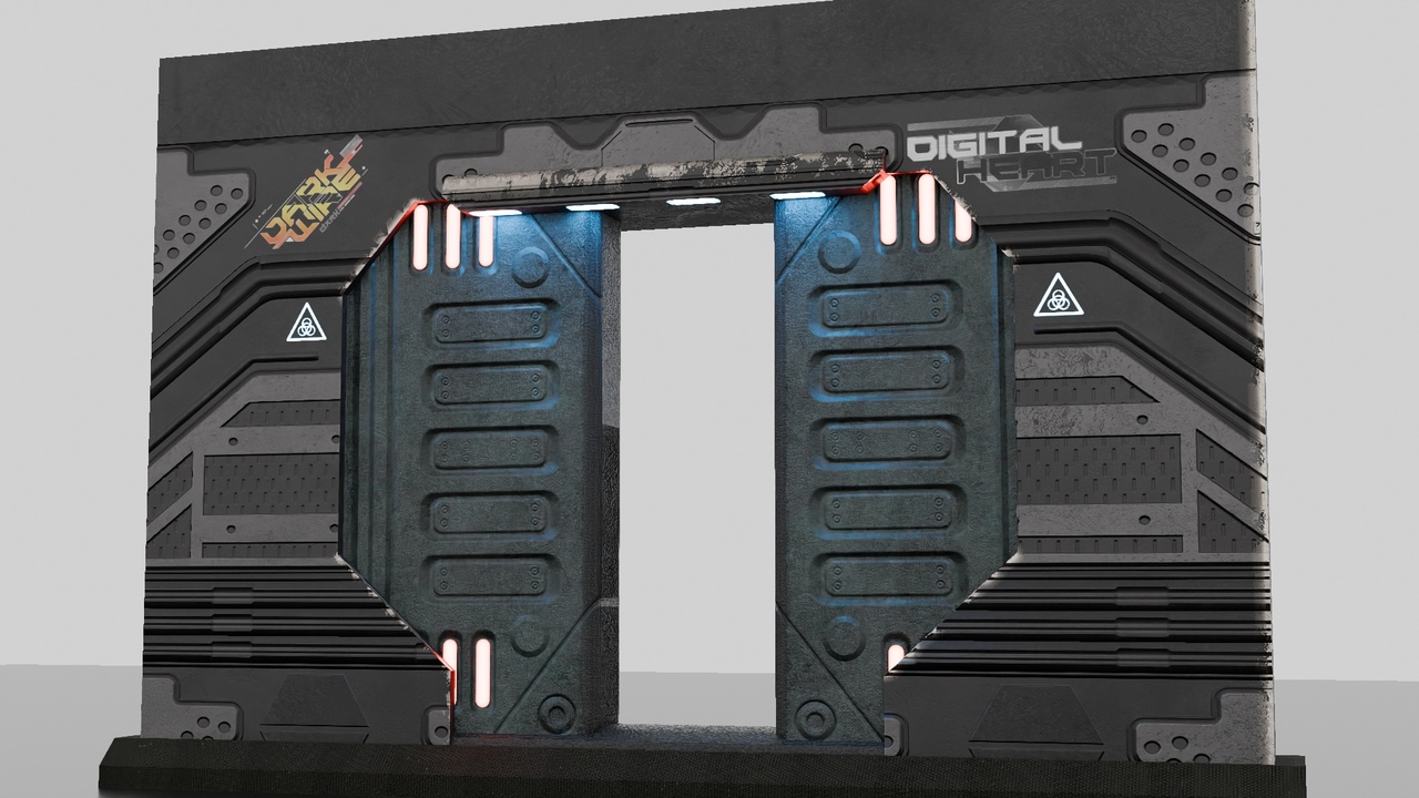Media 1 for listing Ultra Low Poly Sci-Fi Blast Door - Game Ready