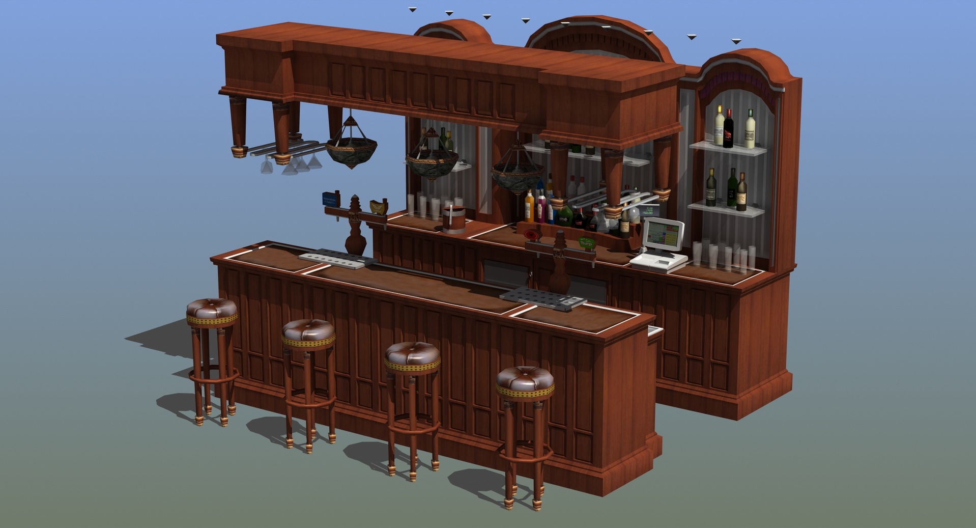 Multimedia 1 dla listy Saloon Bar Game Ready 3D Model