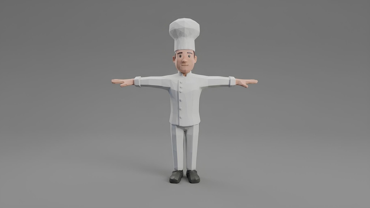 Low Poly Rigged Chef - Stylized 3D Character | Fab