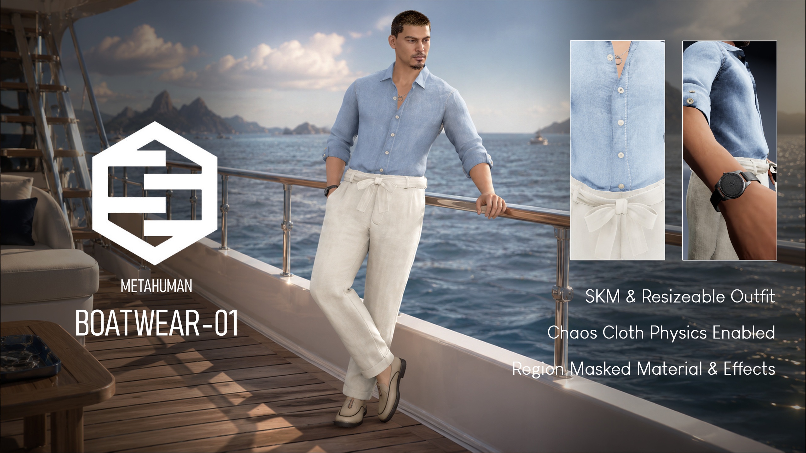 Media 1 for listing Boatwear Outfit 01 - Metahuman Compatible