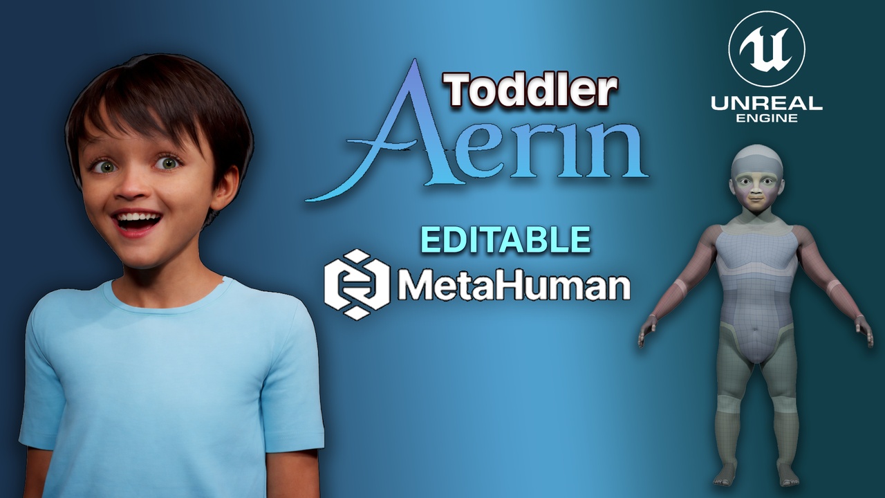 Media 1 for listing Aerin  - Editable Metahuman Toddler