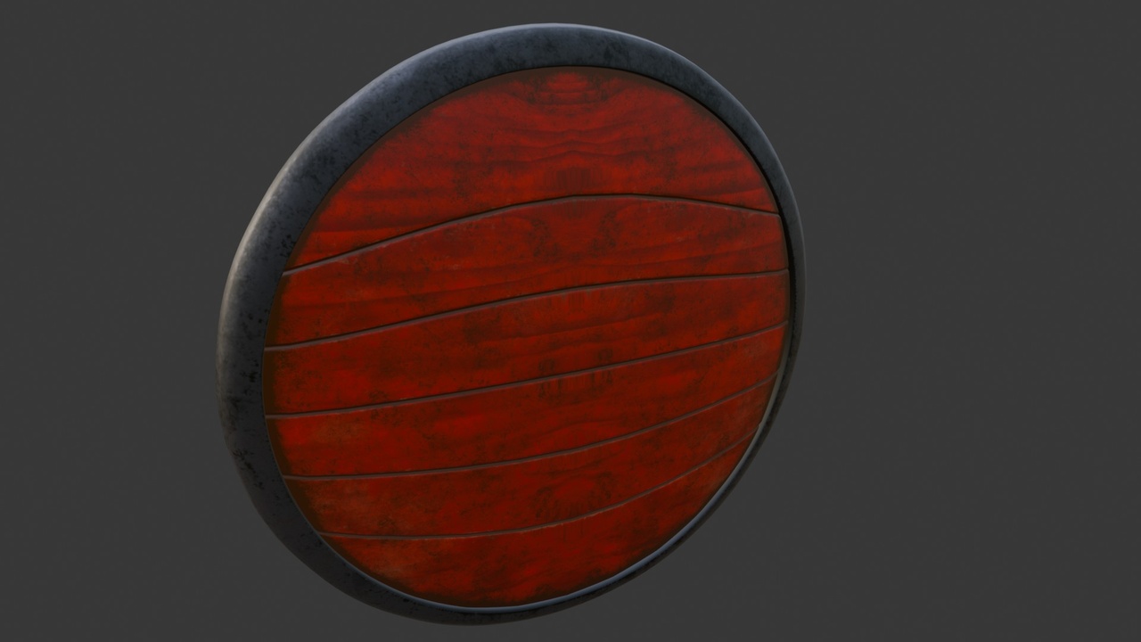 Media 1 for listing Medieval Wooden Shield | Game Ready PBR Defense Asset | Low Poly & Fantasy