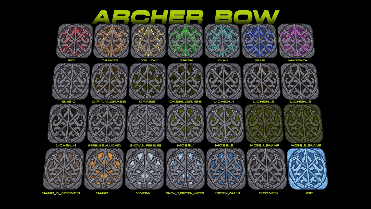 Hand Painted Floor Pack 9: STONE WEAPON BAS-RELIEFS | Fab