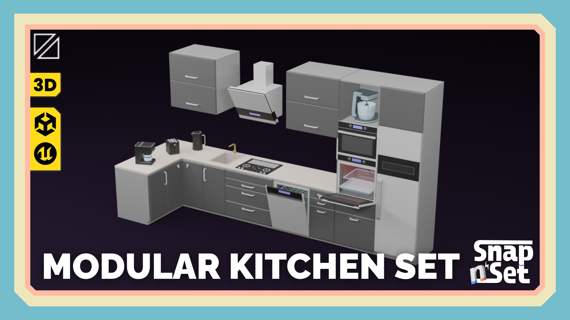 Modular Kitchen Set - SnapNSet - Low Poly Assets | Fab