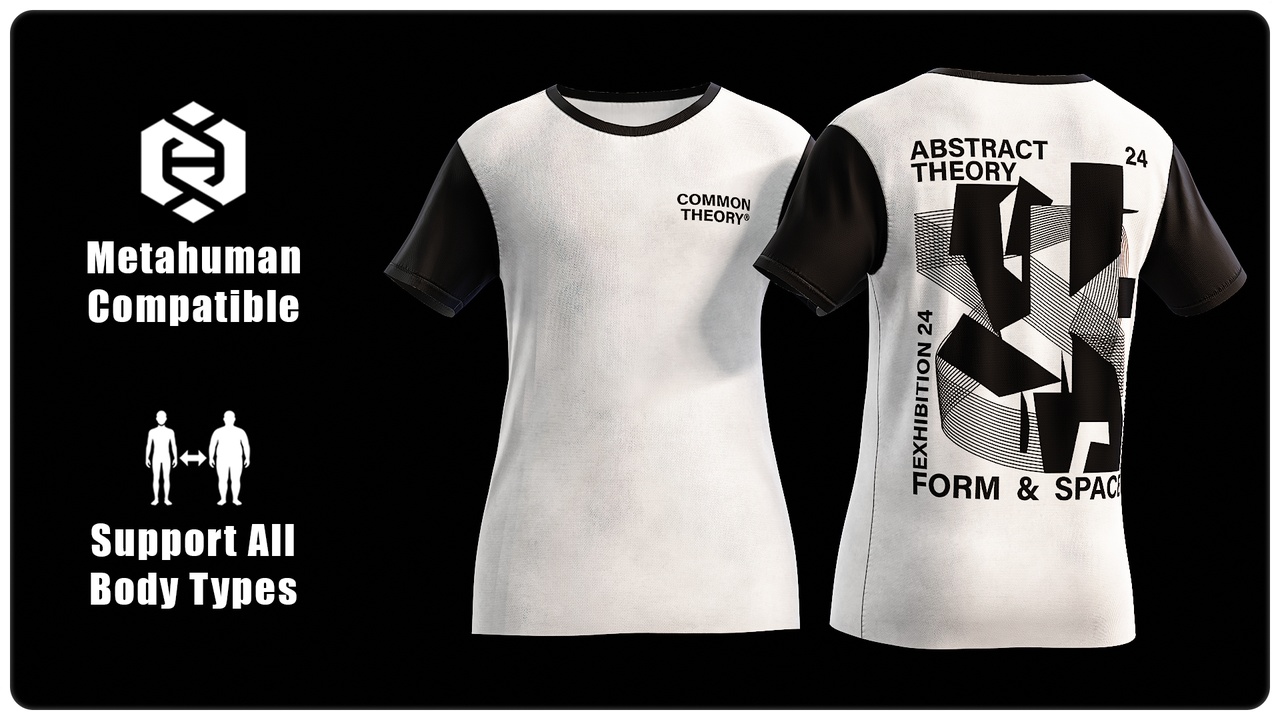 Media 1 for listing T-Shirt 002: Abstract Theory Geometric - MetaHuman Wardrobe Item