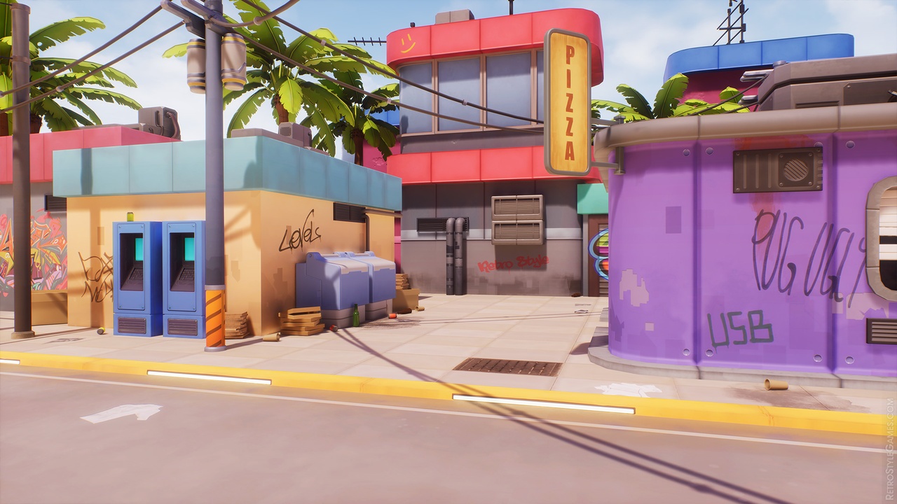 Media 1 for listing Stylized Cyberpunk City Props