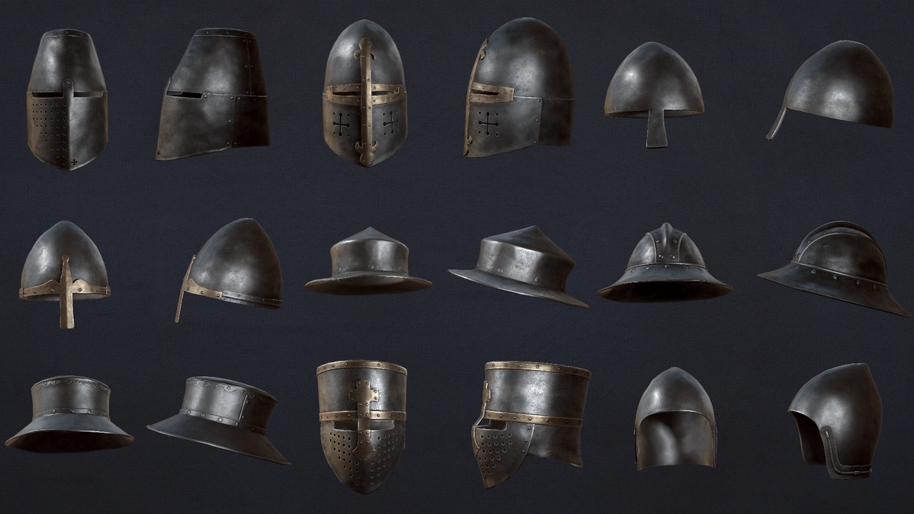 Media 1 for listing Medieval Helmet Pack