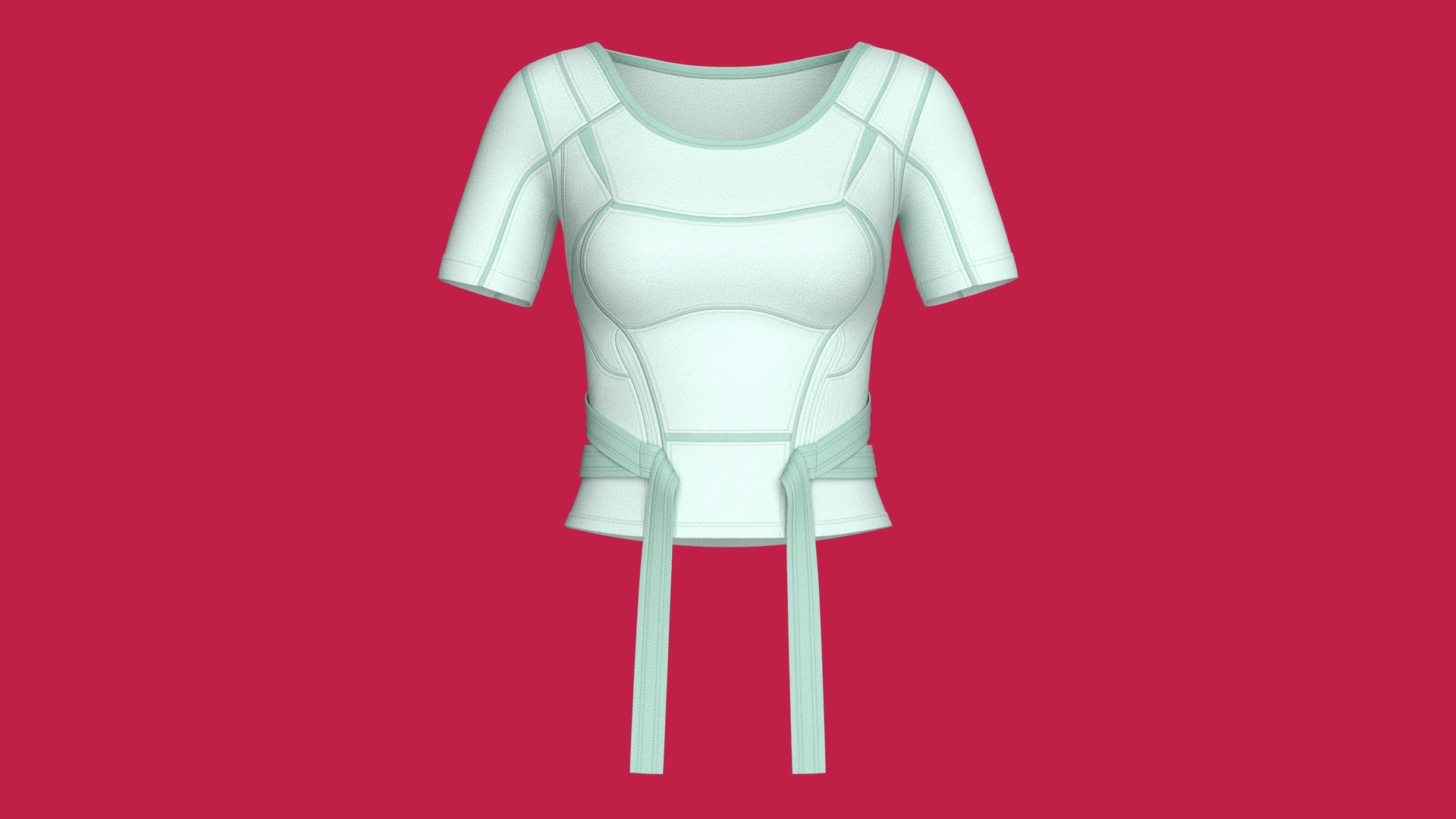 Media 1 for listing Girls Crop Top With Waist Wrap Tie Strap | High Poly