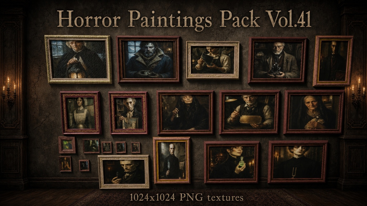 Media 1 for listing Horror Faces Paintings Pack Vol.41