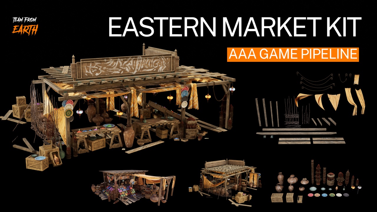 Media 1 for listing Middle east market Bazaar environment kit and props