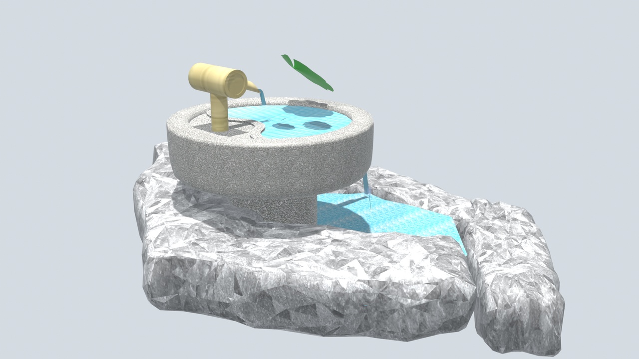 Media 1 for listing Chinese Stone Mill Bamboo Water Feature Fountain 3D Model