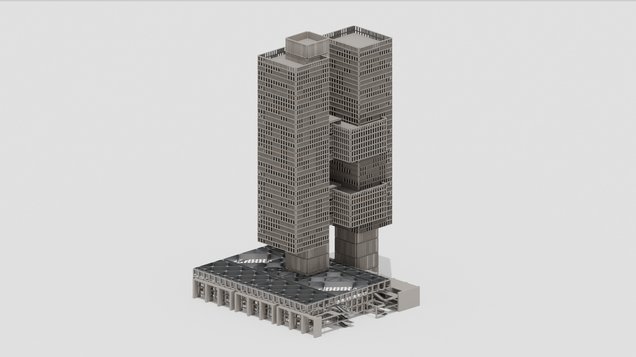 Media 1 for listing Brutalist Tower Building with Podium 12