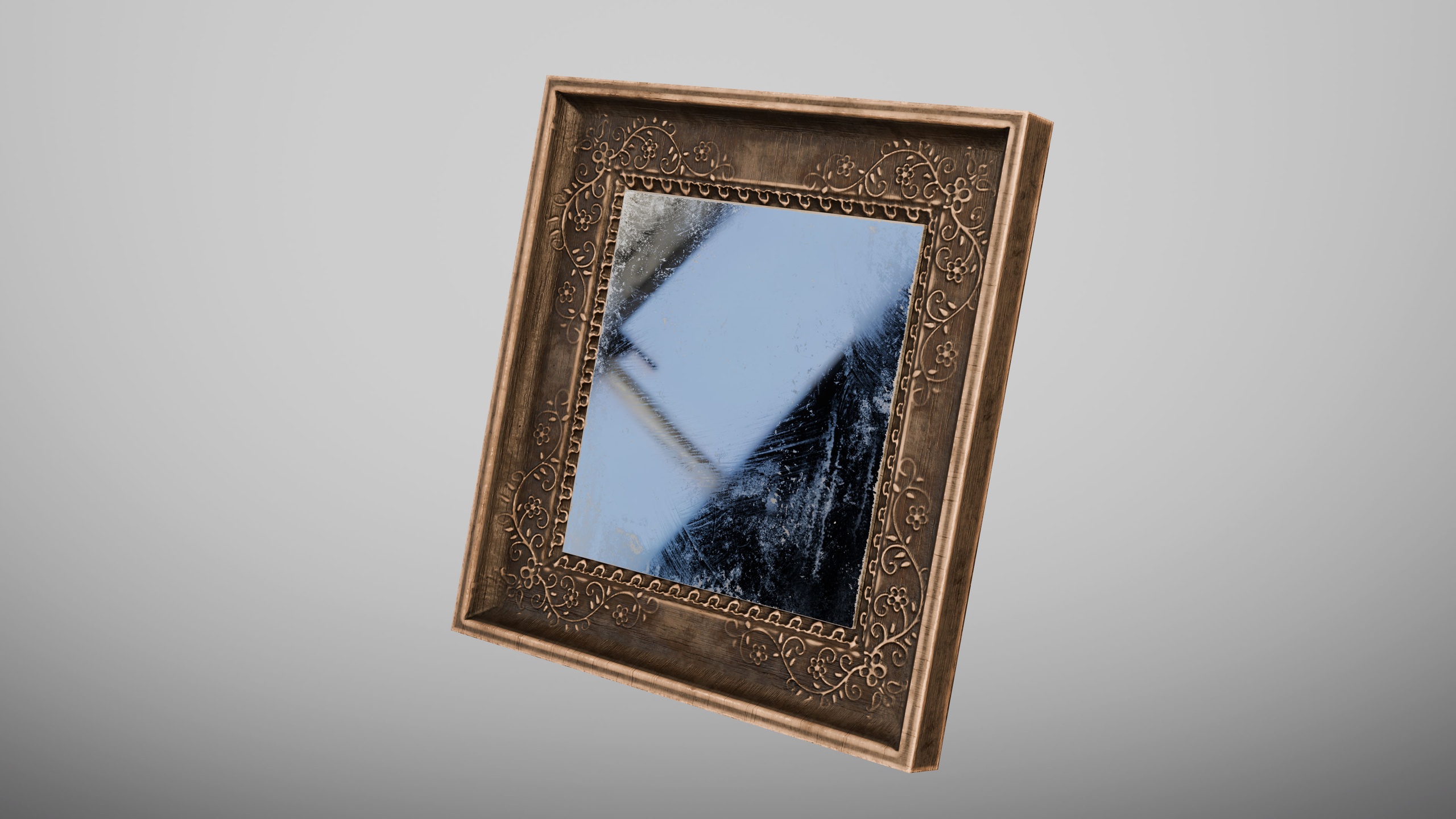 Media 1 for listing Ornate Vintage Mirror with Wooden Frame