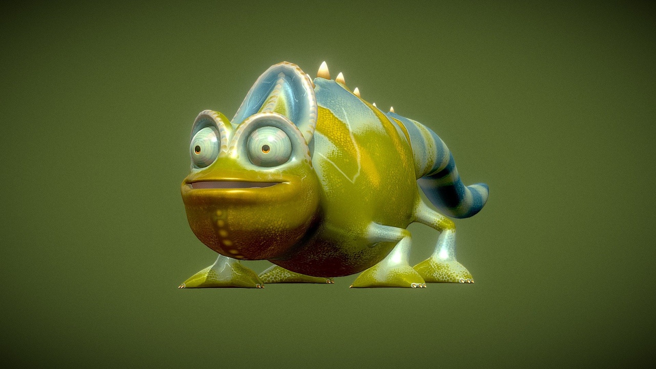 Media 1 for listing WJ014 Chameleon 3D Model with Animation Rigged