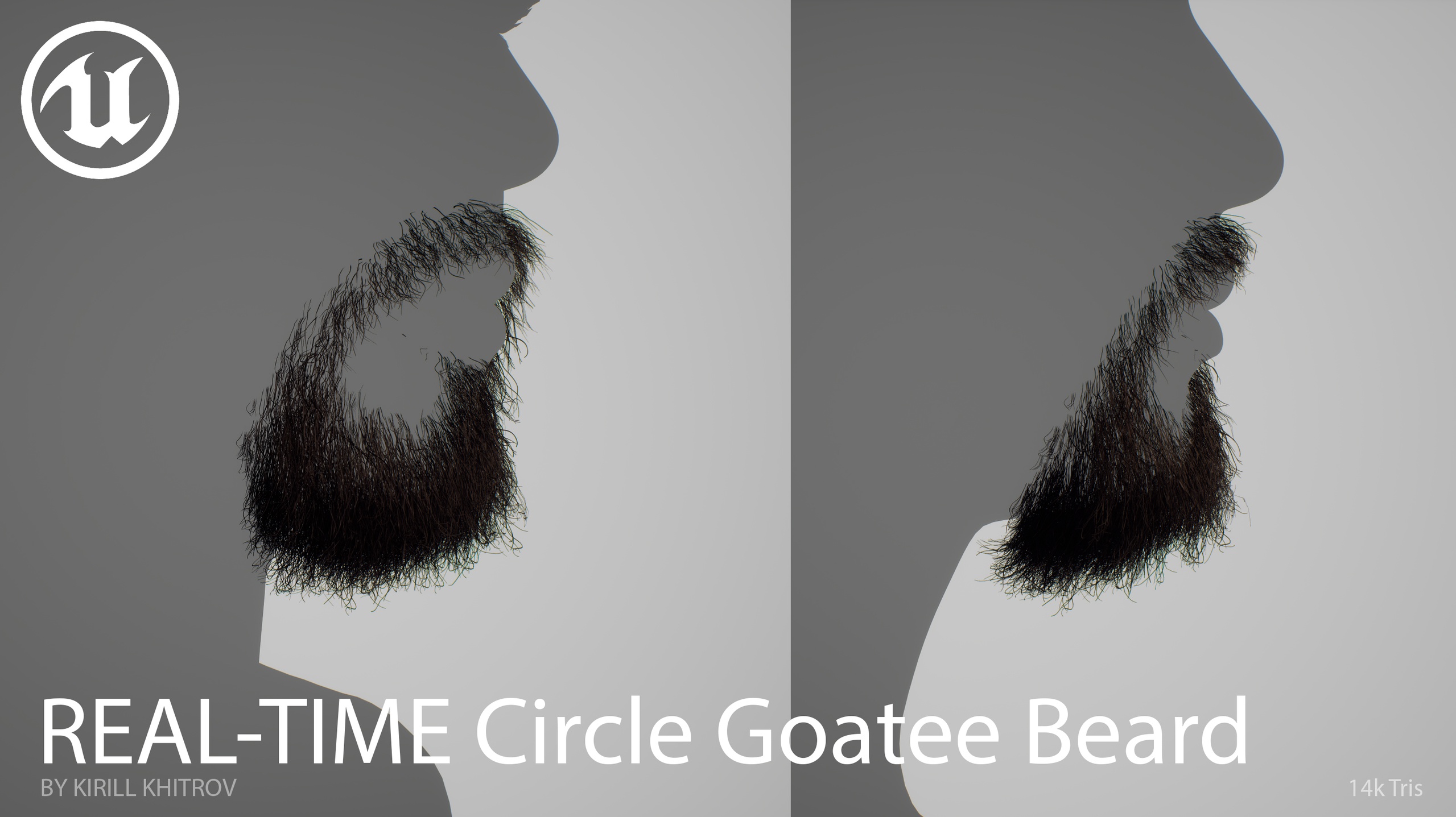 Real-Time Circle Goatee Beard Long - Haircards / Low-Poly Facial Hair | Fab