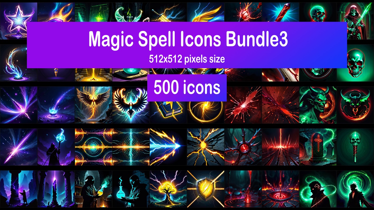 Media 1 for listing Magic Spell Icons Bundle3