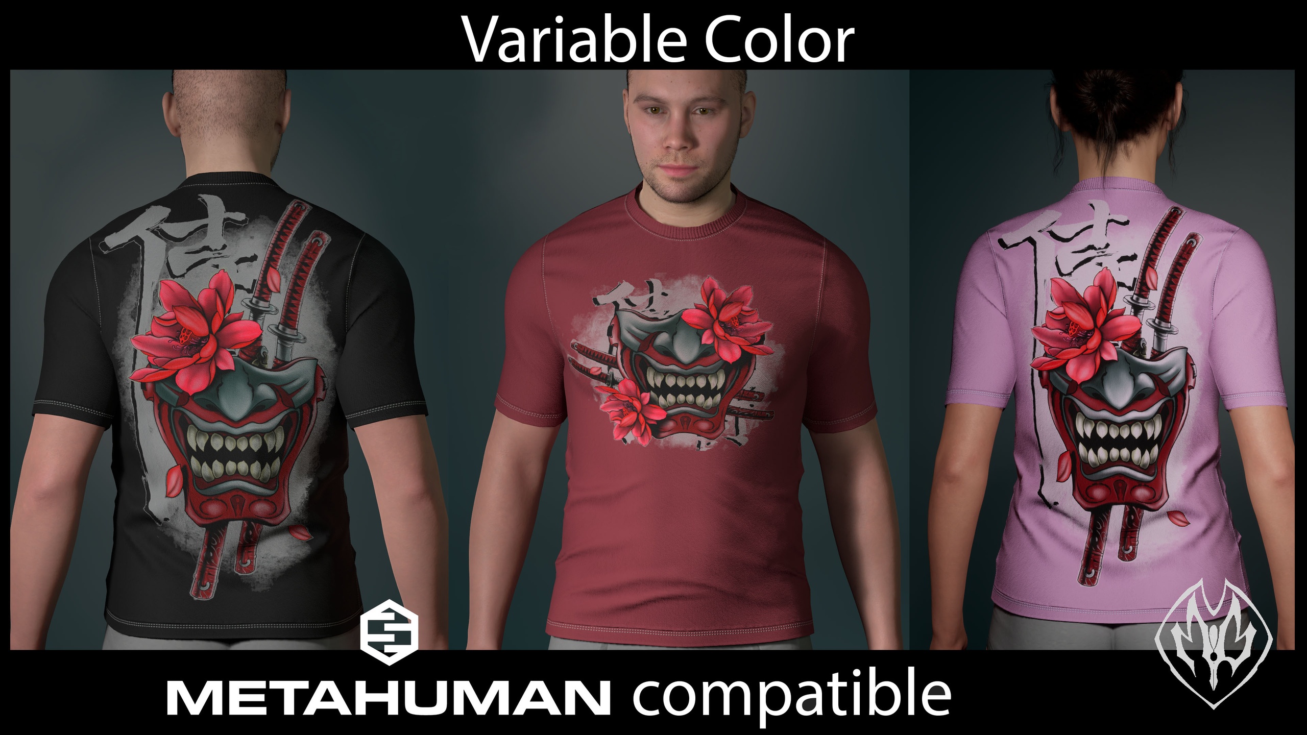 Media 1 for listing High Quality T-Shirt with Samurai mask